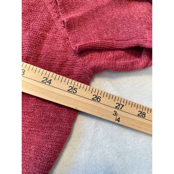 Eileen Fisher Womens Red V-Neck Lightweight Knit Sweater Top M - Picture 3 of 8